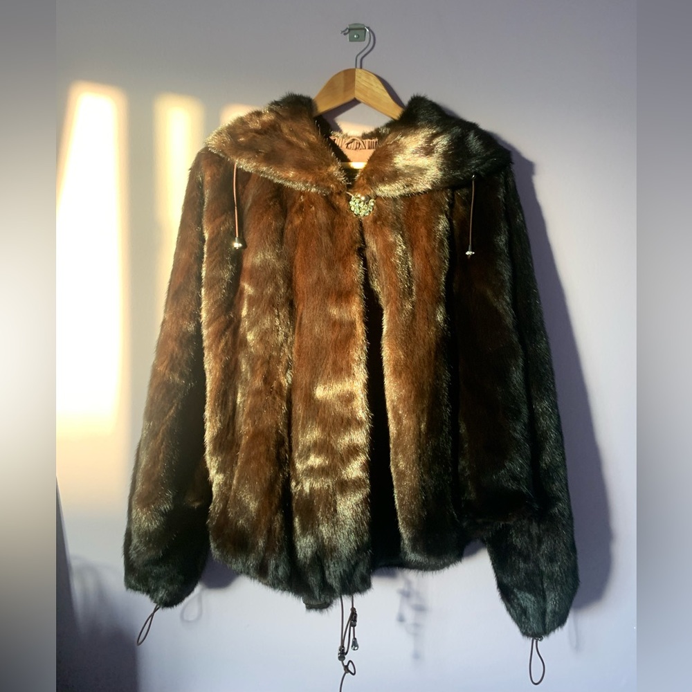 Mink Fur coat with a hood
